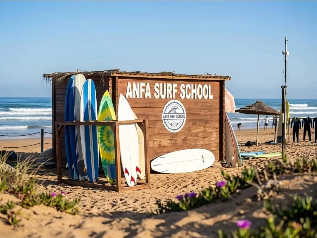 Anfa Surf School beside the beach